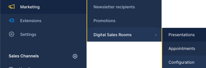 Digital Sales Room Sidemenu Entry